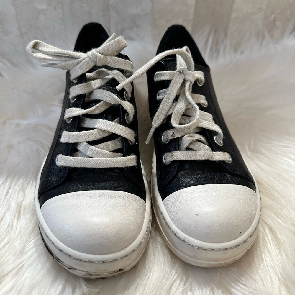 Kids Rick Owens Black Low Top Sneakers on